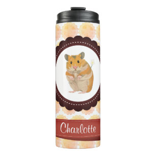 Red and Pink Girls Hamster Thermal Tumbler