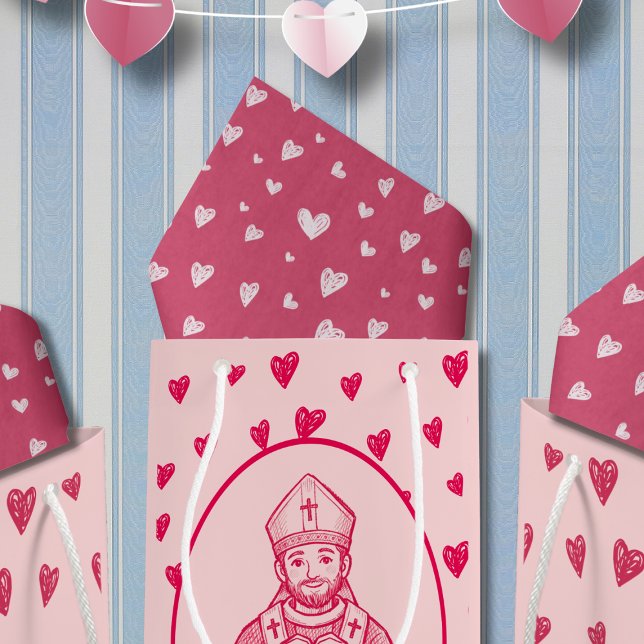 Red and Pink Hand Drawn Heart Pattern Tissue Paper (Creator Uploaded)
