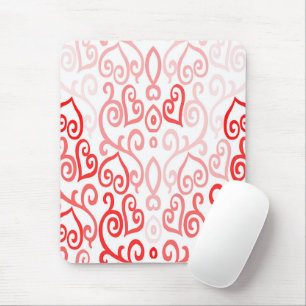 Red and Pink Heart Pattern Mouse Pad