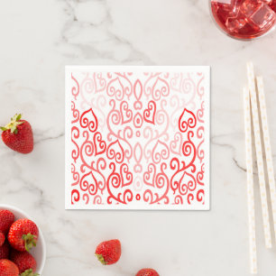 Red and Pink Heart Pattern Napkin