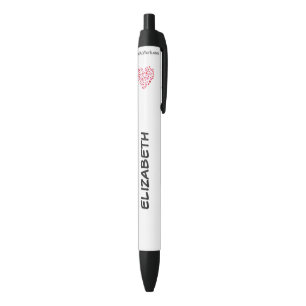 Red And Pink Hearts Add Your Name Black Ink Pen