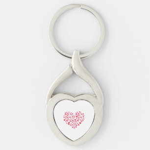 Red And Pink Hearts Key Ring