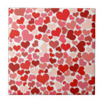 Red and Pink Hearts Mosaic Pattern Ceramic Tile<br><div class="desc">Cute mini pink and red hearts in a mosaic pattern.</div>