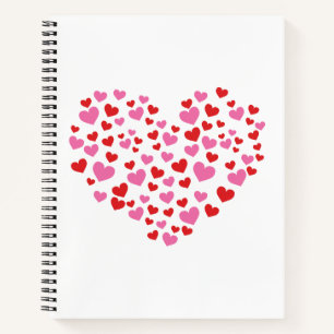 Red And Pink Hearts Notebook