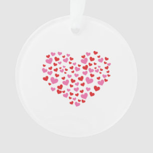 Red And Pink Hearts Ornament