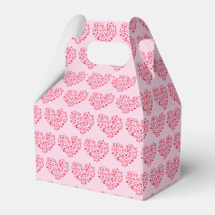 Red And Pink Hearts Pattern Favour Box