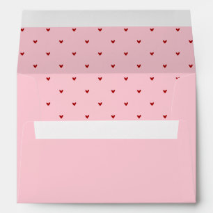 Red and Pink Hearts Pattern Valentine's Day Envelope