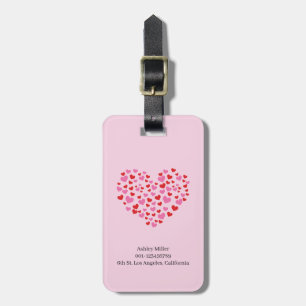 Red And Pink Hearts Personalize Luggage Tag
