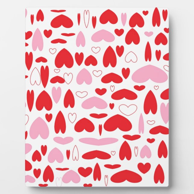 Red And Pink Hearts Plaque (Front)