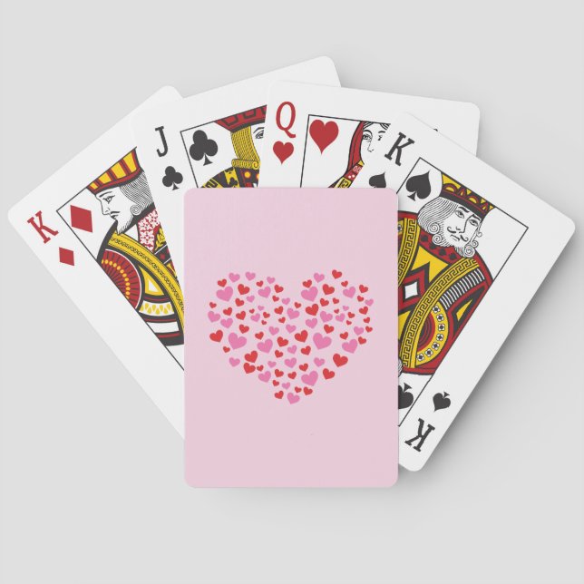 Red And Pink Hearts Playing Cards (Back)