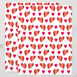 Red and Pink Hearts Scrapbook Paper