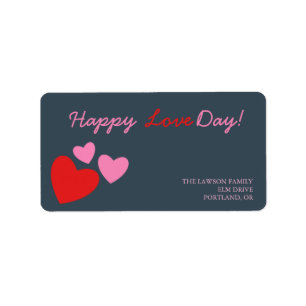 Red and Pink Hearts -valentine 's day label