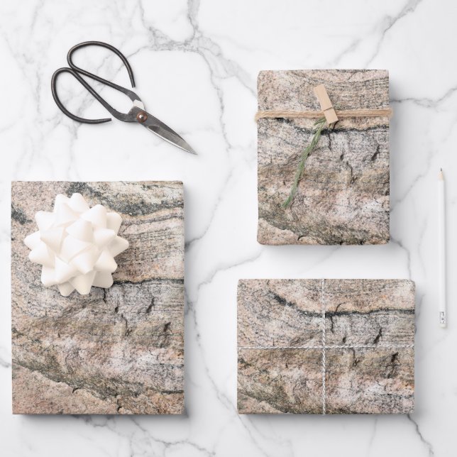 Red and Pink Layered Geode Wrapping Paper Sheet (Front)