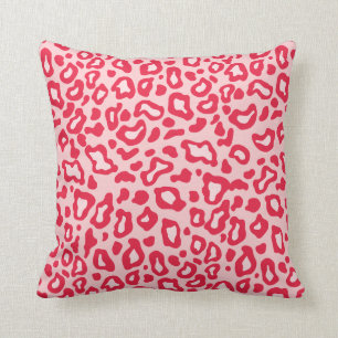 Red and Pink Leopard Pillow