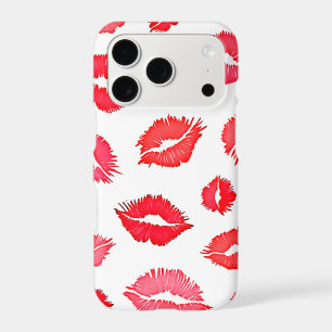 Red and Pink Lip Pattern Art