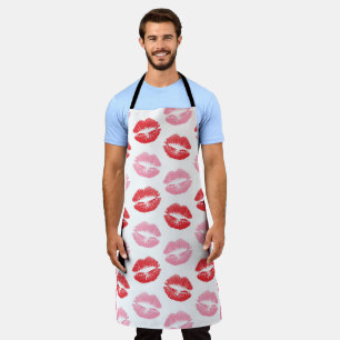 Red and Pink Lips, Pattern Of Lips, Lipstick, Kiss Apron