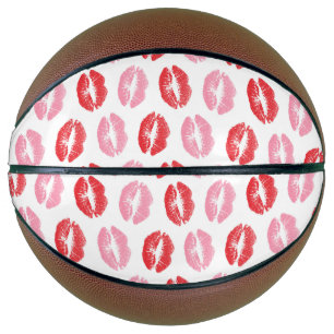 Red and Pink Lips, Pattern Of Lips, Lipstick, Kiss Basketball