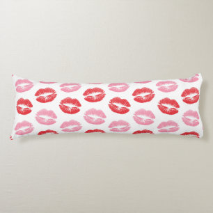 Red and Pink Lips, Pattern Of Lips, Lipstick, Kiss Body Cushion