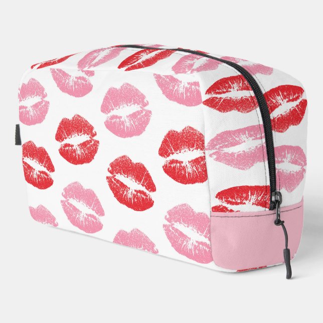 Red and Pink Lips, Pattern Of Lips, Lipstick, Kiss Dopp Kit (Right Corner)