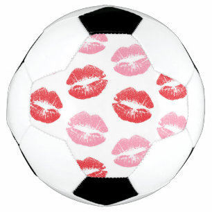 Red and Pink Lips, Pattern Of Lips, Lipstick, Kiss Soccer Ball