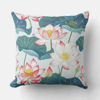 Red and Pink Lotus Cushion