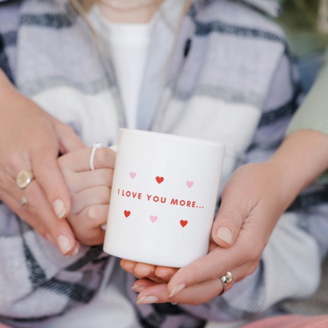 Red and Pink Love You More Than Coffee Romance  Coffee Mug (Creator Uploaded)