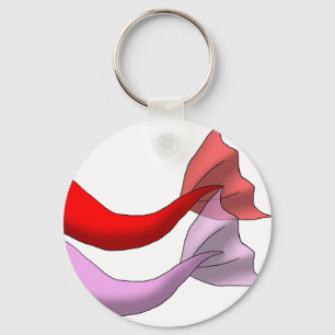 Red and Pink Mermaid Tails Key Ring