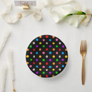 Red and Pink On White Polka Dots Design Paper Plate