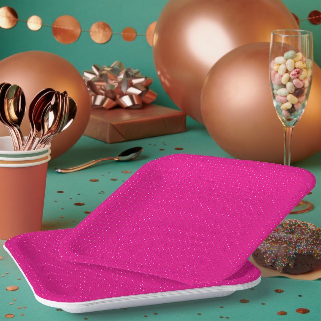 Red and pink polka dot wrapping paper with evenly  plate (Multi)