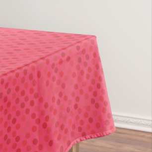 red and pink polka dots tablecloth