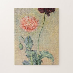 Red and Pink Poppies Monet Fine Art Jigsaw Puzzle