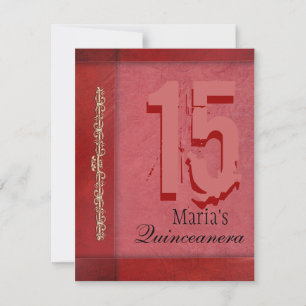 Red and Pink Quinceanera Invitation