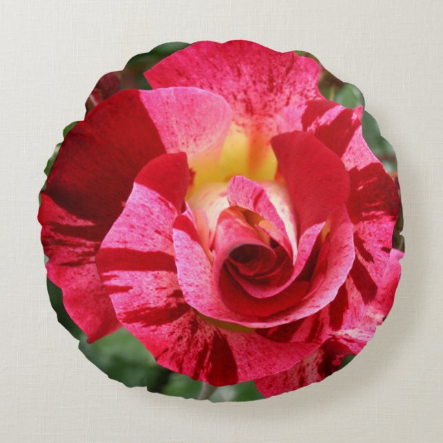 Red and Pink Rose Round Cushion (Front)