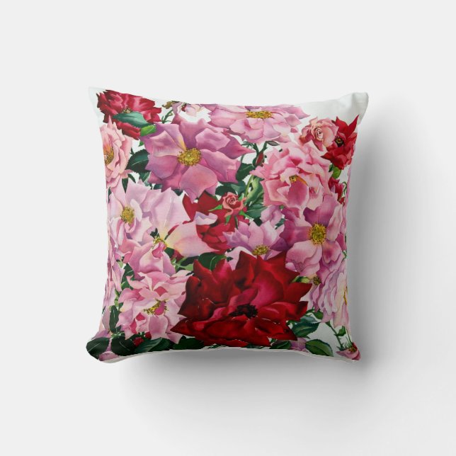 Red and Pink Roses 2008 Cushion (Front)