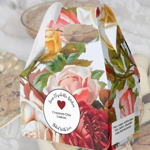 Red and Pink Roses Baked Gifts With Ingredients Favour Box