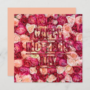 Red and Pink Roses Floral Happy Mother's Day Card