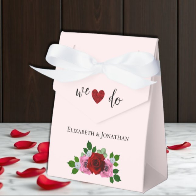 Red and Pink Roses Wedding Favour Box (Creator Uploaded)