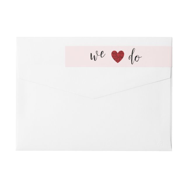 Red and Pink Roses Wedding Wrap Around Label (Back)