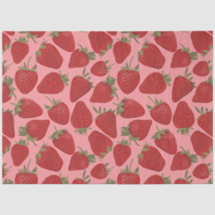 Red and Pink Strawberries Patterned Tissue Paper