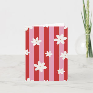 Red and pink stripe flower card