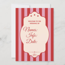 Red and Pink stripe wedding