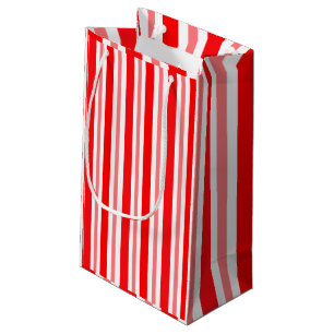 Red and Pink Striped Small Gift Bag