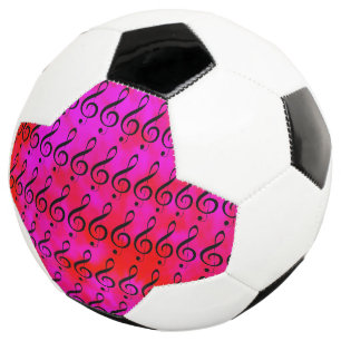 Red And Pink Tie Dye Music Clef Note, Soccer Ball