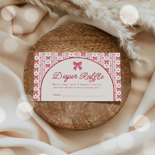 Red and Pink Valentine Baby Shower Diaper Raffle Enclosure Card