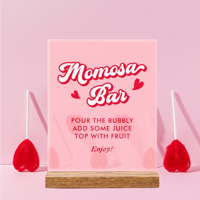 Red and Pink Valentine Baby Shower Momosa Bar Acrylic Sign (Creator Uploaded)