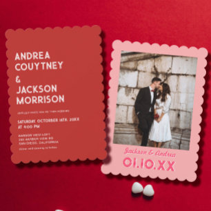 Red and Pink Valentine Wedding Invitation
