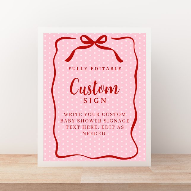 Red and Pink Valentines Baby Shower Custom Sign (Creator Uploaded)