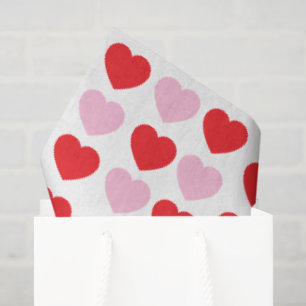 Red and Pink Valentines Day Hearts Tissue Paper