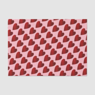 Red and pink Valentines Day hearts Tissue Paper