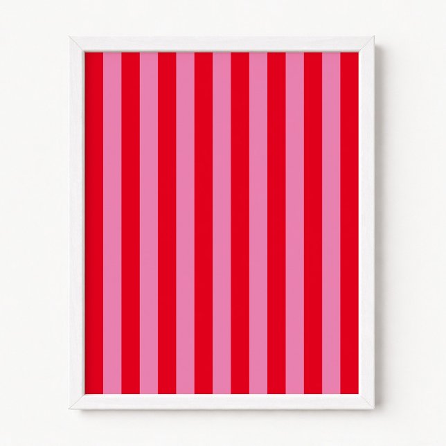 Red and Pink Vertical Stripes Poster (Red and Pink Vertical Stripes Poster)